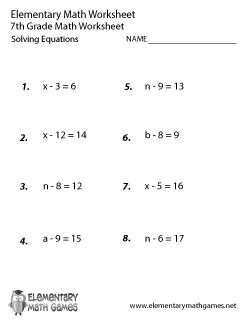 Seventh Grade Math Worksheets