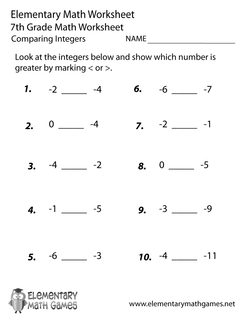 Sets Of Numbers Worksheet 7th Grade