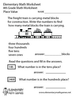 Fourth Grade Place Value Worksheet