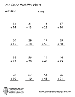 second grade math worksheets