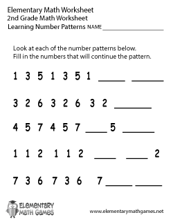Second Grade Number Patterns Worksheet
