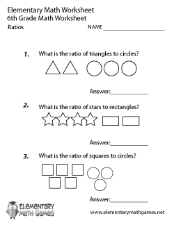 Sixth Grade Ratios Worksheet